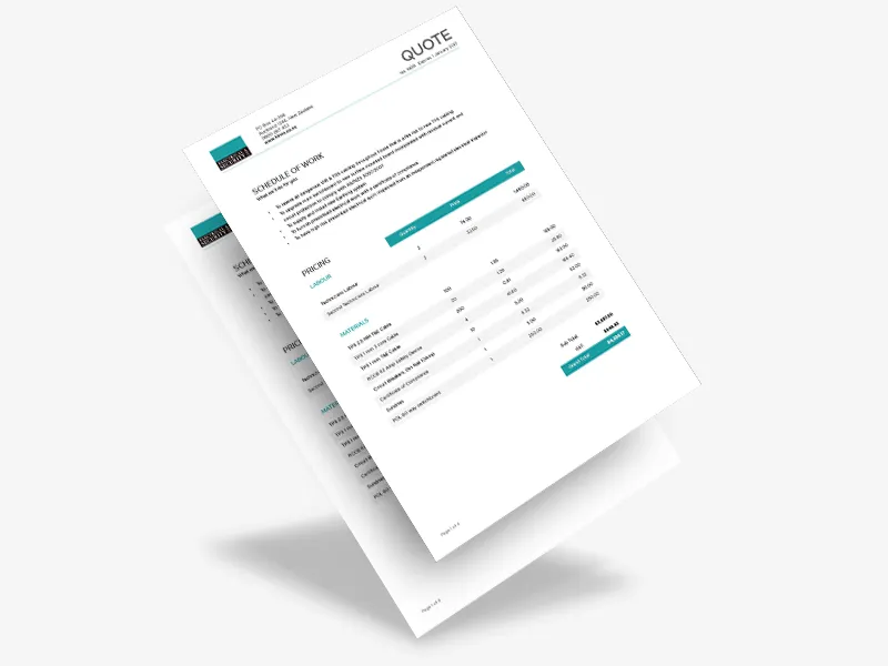Professional-looking quote with branding and clean layout